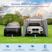 Load image into Gallery viewer, 10 x 16 Feet Outdoor Portable Heavy Duty Carport Canopy Garage with Doors-Gray