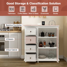 Load image into Gallery viewer, Buffet Sideboard Table Kitchen Storage Cabinet with Drawers and Doors-White