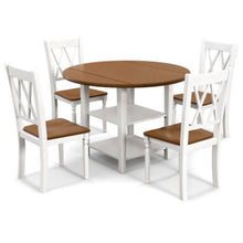 Load image into Gallery viewer, 5 Piece Round Kitchen Dining Set with Drop Leaf Table Top