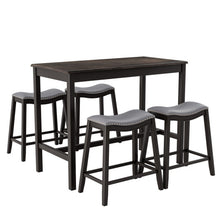 Load image into Gallery viewer, 5-Piece Dining Set with 4 Upholstered Stools