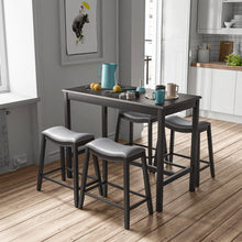 Load image into Gallery viewer, 5-Piece Dining Set with 4 Upholstered Stools