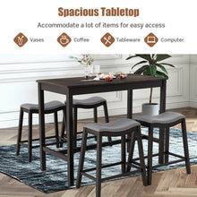 Load image into Gallery viewer, 5-Piece Dining Set with 4 Upholstered Stools