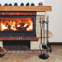 Load image into Gallery viewer, 31 inch 5 Pieces Metal Fireplace Tool Set with Stand-Bronze
