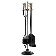 Load image into Gallery viewer, 31 inch 5 Pieces Metal Fireplace Tool Set with Stand-Bronze