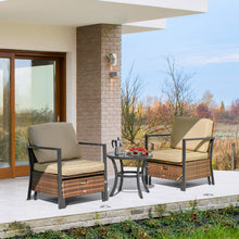 Load image into Gallery viewer, 5 Pieces Patio Wicker Conversation Set with Soft Cushions for Garden Yard