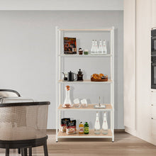 Load image into Gallery viewer, 5 Tiers 61 Inch Multi-use Bookshelf with Metal Frame-White