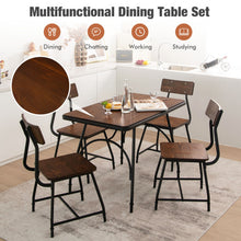 Load image into Gallery viewer, 5 Piece Rectangular Dining Table Set with Metal Frame