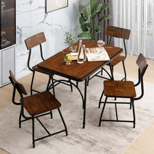 Load image into Gallery viewer, 5 Piece Rectangular Dining Table Set with Metal Frame