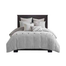 Load image into Gallery viewer, Olliix Essence 100% Cotton Clip Jacquard Pieced 9Pcs Comforter Set By Madison Park Signature MPS10-464
