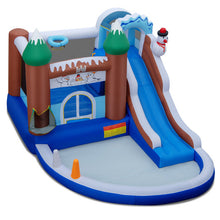 Load image into Gallery viewer, 6-in-1 Winter Theme Snowman Inflatable Castle with Slide and Trampoline without Blower