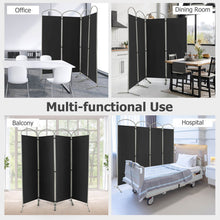 Load image into Gallery viewer, 6.2Ft Folding 4-Panel Room Divider for Home Office Living Room-Black