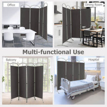 Load image into Gallery viewer, 6.2Ft Folding 4-Panel Room Divider for Home Office Living Room -Gray