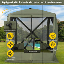 Load image into Gallery viewer, 6.7 x 6.7 Feet Pop Up Gazebo with Netting and Carry Bag-Green