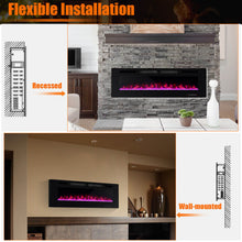 Load image into Gallery viewer, 42/50/60/72 Inch Ultra-Thin Electric Fireplace with Decorative Crystals-60 inches