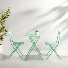 Load image into Gallery viewer, Karlee 3Pc Indoor/Outdoor Metal Bistro Set Mint - Bistro Table & 2 Chairs