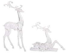 Load image into Gallery viewer, Modern Clear Acrylic Holiday Deer Figurine (Set of 2)