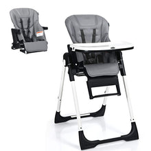 Load image into Gallery viewer, 4 in 1 High Chair–Booster Seat with Adjustable Height and Recline-Gray