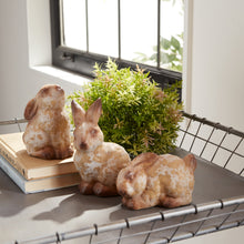 Load image into Gallery viewer, Weathered Terra Cotta Rabbit Garden Statue (Set of 6)