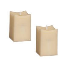 Load image into Gallery viewer, Simplux LED Squared Candle with Moving Flame and Remote (Set of 2)