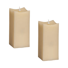 Load image into Gallery viewer, Simplux LED Squared Candle with Moving Flame and Remote (Set of 2)