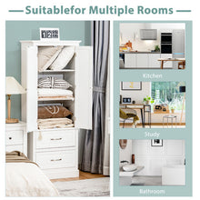 Load image into Gallery viewer, 62 Inch Freestanding Bathroom Cabinet with Adjustable Shelves and 2 Drawers-White