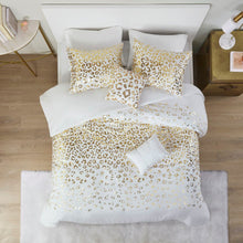 Load image into Gallery viewer, Intelligent Design Lillie 100% Polyester Brushed Metallic Printed Duvet Cover Set - Twin/Twin XL - Ivory/Gold ID12-1868 By Olliix
