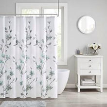 Load image into Gallery viewer, Madison Park Magnolia 65% Rayon 35% Polyester Printed Burnout Shower Curtain MP70-6421 By Olliix