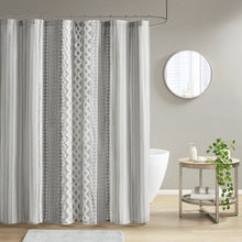 Load image into Gallery viewer, Imani Cotton Printed Shower Curtain With Chenille Stripe II70-1123 By Olliix