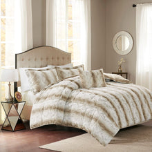 Load image into Gallery viewer, Faux Fur Comforter Set - Madison Park Zuri 4Pc - King MP10-4861 By Olliix