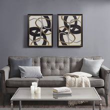 Load image into Gallery viewer, Moving Midas Abstract Gold Foil Framed Canvas 2 Piece Set MP95C-0284