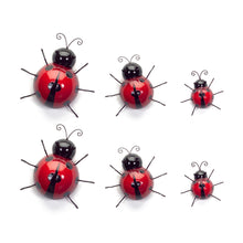 Load image into Gallery viewer, Metal Lady Bug Garden Decor (Set of 6)