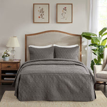 Load image into Gallery viewer, Madison Park Quebec 100% Polyester Fitted Bedspread - Queen - Dark Grey MP13-6474 By Olliix