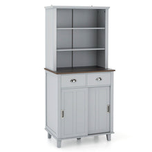 Load image into Gallery viewer, 67 inches Freestanding Kitchen Pantry Cabinet with Sliding Doors-Gray