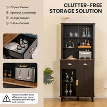 Load image into Gallery viewer, 67 inches Freestanding Kitchen Pantry Cabinet with Sliding Doors-Brown