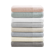Load image into Gallery viewer, 6 Piece Spa Waffle Cotton Jacquard Towels Set MP73-7179 By Olliix