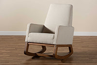 Load image into Gallery viewer, Baxton Studio Yashiya Mid-century Retro Modern Light Beige Fabric Upholstered Rocking Chair