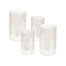 Load image into Gallery viewer, Frosted Votive Candle Holder with Snowy Forest (Set of 4)