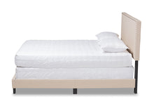 Load image into Gallery viewer, Baxton Studio Ramon Modern and Contemporary Beige Linen Fabric Upholstered Full Size Panel Bed with Nailhead Trim