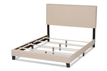 Load image into Gallery viewer, Baxton Studio Ramon Modern and Contemporary Beige Linen Fabric Upholstered Full Size Panel Bed with Nailhead Trim