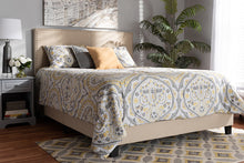 Load image into Gallery viewer, Baxton Studio Ramon Modern and Contemporary Beige Linen Fabric Upholstered Full Size Panel Bed with Nailhead Trim