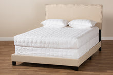 Load image into Gallery viewer, Baxton Studio Ramon Modern and Contemporary Beige Linen Fabric Upholstered Full Size Panel Bed with Nailhead Trim