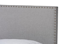 Load image into Gallery viewer, Baxton Studio Ramon Modern and Contemporary Grey Linen Fabric Upholstered Full Size Panel Bed with Nailhead Trim