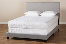 Load image into Gallery viewer, Baxton Studio Ramon Modern and Contemporary Grey Linen Fabric Upholstered Full Size Panel Bed with Nailhead Trim