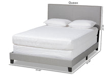 Load image into Gallery viewer, Baxton Studio Ramon Modern and Contemporary Grey Linen Fabric Upholstered Full Size Panel Bed with Nailhead Trim
