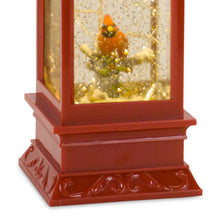 Load image into Gallery viewer, LED Snow Globe Lantern with Snowy Cardinals on Branch 11"H
