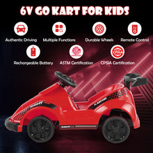 Load image into Gallery viewer, 6V Kids Ride On Go Cart with Remote Control and Safety Belt-Red