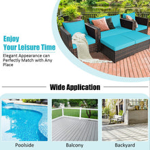 Load image into Gallery viewer, 5 Pieces Patio Cushioned Rattan Furniture Set-Turquoise