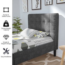 Load image into Gallery viewer, Platform Bed with Button Tufted Headboard-Gray