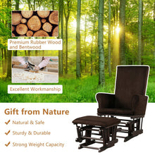 Load image into Gallery viewer, Wooden Baby Nursery Glider and Ottoman Cushion Set-Brown