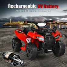 Load image into Gallery viewer, 6V Kids ATV Quad Electric Ride On Car with LED Light and MP3-Red